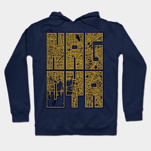 Nagoya, Japan City Map Typography - Gold Art Deco Hoodie